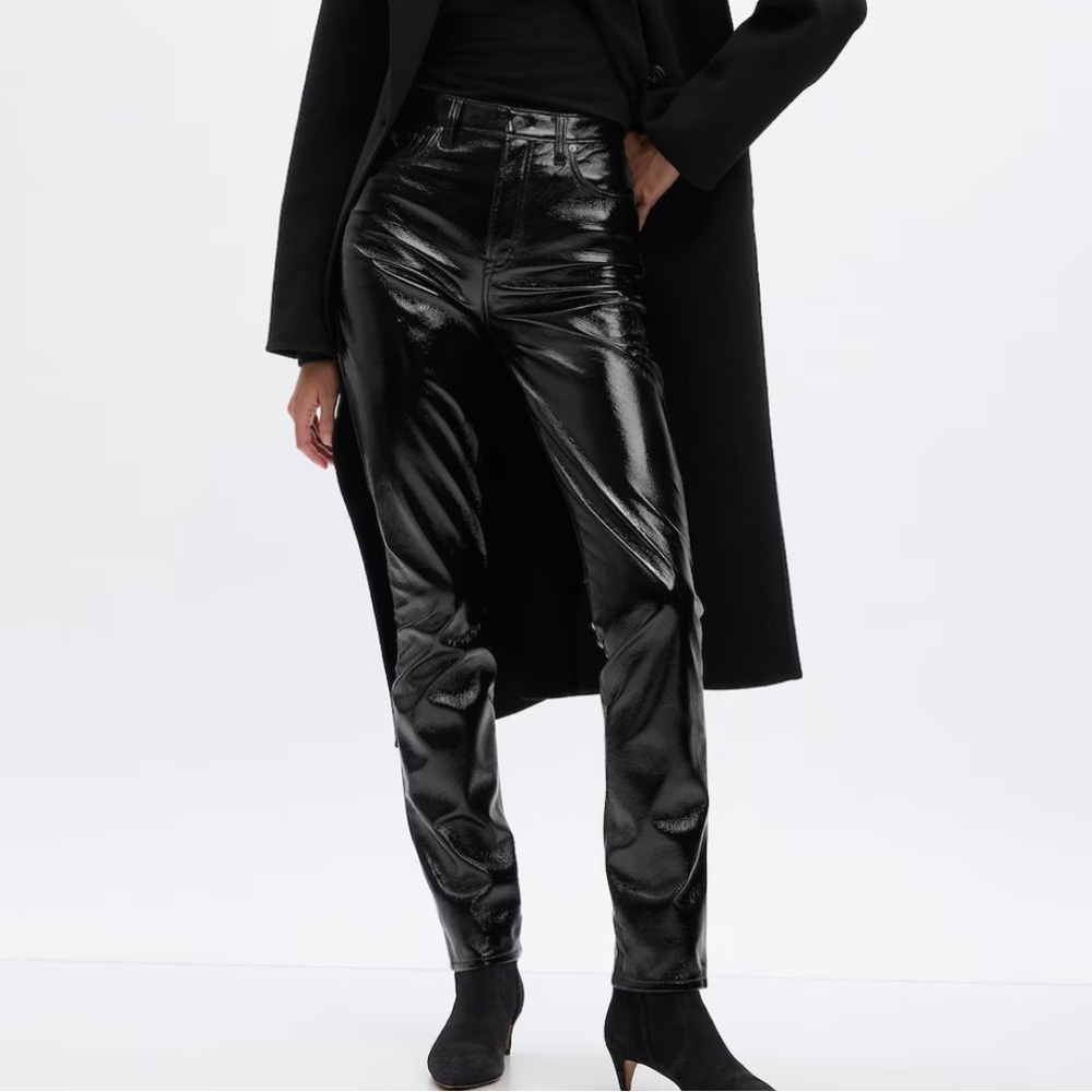 NWT Gap High Rise Vegan Patent Leather Vintage Slim Pants!